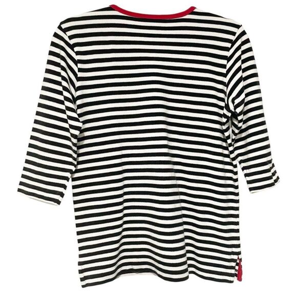 Vintage Striped Lobster Embroidered Striped 3/4 Sleeve Nautical Top XS Summer - Picture 3 of 8